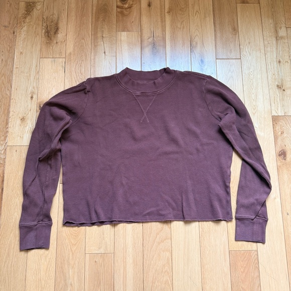 Mate the Label Organic Thermal Boxy Crop in Plum - Picture 2 of 6
